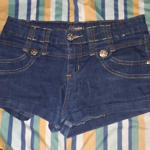 Denim co cuffed shorts dark blue